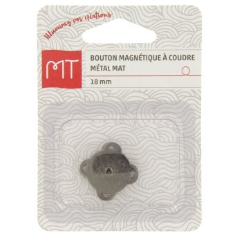 Bouton magnétique à coudre 18mm nickel mat x1