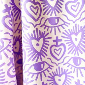 EXVOTO MAUVE TISSU IMPERMEABLE AU METRE