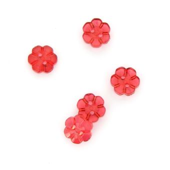 Boutons forme fleur rouge 13 mm MT