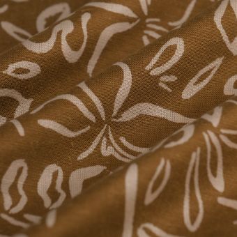 Tissu toile viscose coton lin végétal bicolore rose caramel