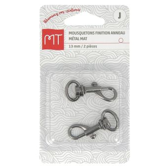 Mousquetons métal finition anneau 13 mm