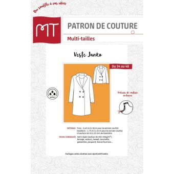 Patron MT manteau JANKO 34 au 48