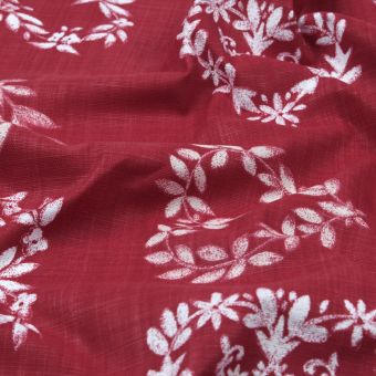 Bachette coton slub cœur montagnard rouge