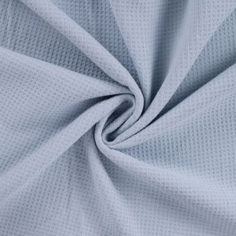 Tissu éponge nid d'abeille verso bouclette uni bleu