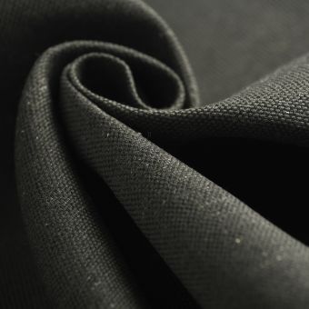 Tissu bâche natté 10% lin déperlant anti-uv charbon 