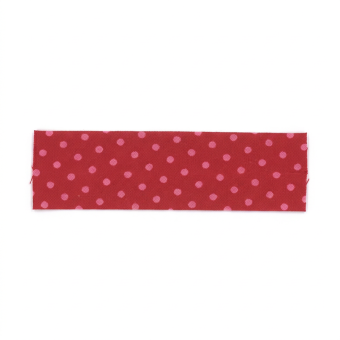 Biais 20mmx2m rouge pois rose