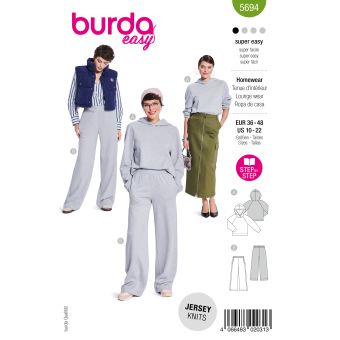 Patron burda 5694 - sweatshirt + pantalon de jogging 36-48