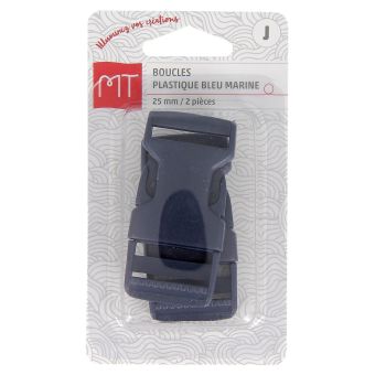 Boucles à ouverture rapide bleu marine en plastique 25 mm