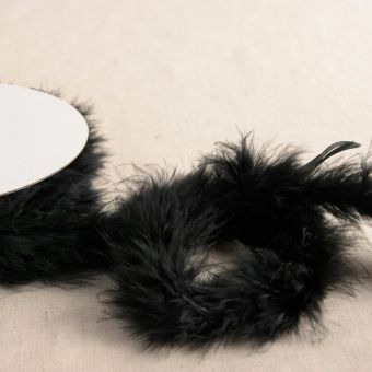 Ruban plumes marabout noir 4.5 cm