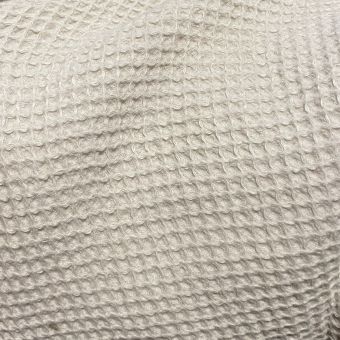 Tissu éponge nid d'abeille coton bio écru