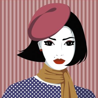 Carré de faux cuir béret rouge