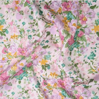Batiste de coton Liberty x Bridgerton 2026 - bouquet parade rose orange - Tana Lawn® 