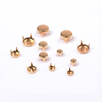 Lot de 12 griffes rond plat or 4 a 8 mm