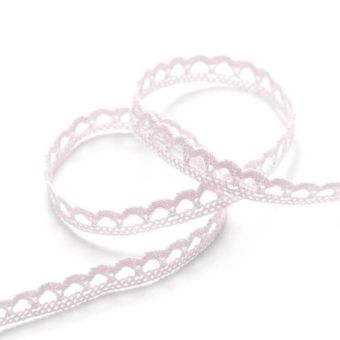 Ruban dentelle 10 mm rose clair