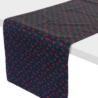 Chemin de table enduit CERISES 45 x 150 cm