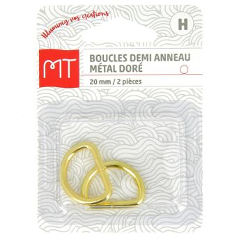 Boucles demi-anneaux dorées 20 mm 