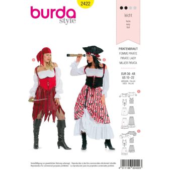 Patron Burda 2422 - déguisement femme pirate