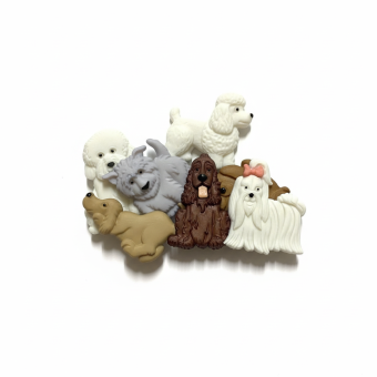 Sachet boutons fantaisie thème chien à gogo