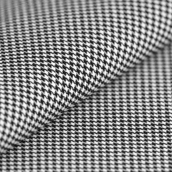 Tissu maille milano pied de poule noir blanc