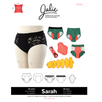 Patron Jalie 4344 Sarah culotte menstruelle et serviettes réutilisables
