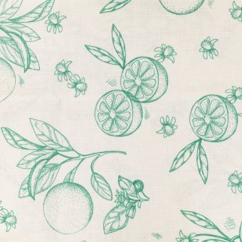 Coupon de tissu agrumes fond ecru
