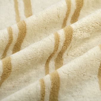 Tissu éponge bambou rayure irrégulière beige écru