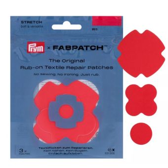 Lot de 3 patchs réparation Rub-On stretch rouge - Prym