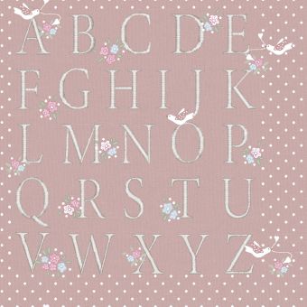 Tissu patchwork coton abcd rose 