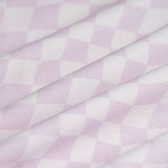 Tissu twill viscose damier vague parme