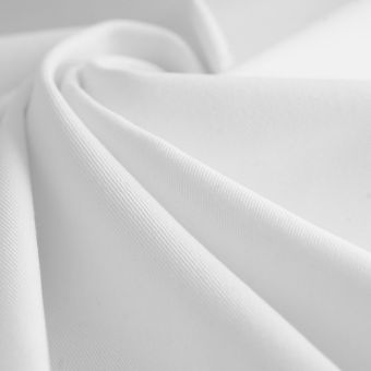 Tissu sergé coton uni Sierra blanc