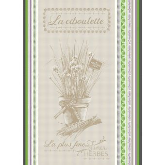 Torchon jacquard ciboulette
