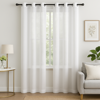 Voilage uni blanc 240 x 280 cm