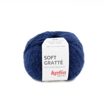 Pelote de fil à tricoter Soft Gratté bleu marine pour peaux sensibles - Katia