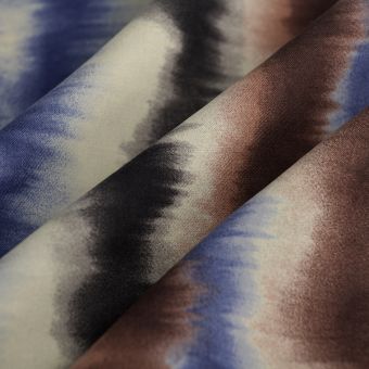 Tissu popeline viscose dégradé brun bleu