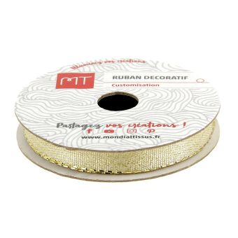 Bobine ruban brillant doré 7 mm