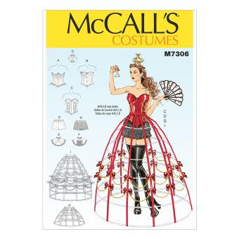Patron McCall's 7306E5 Patron de costumes style Moulin Rouge 42-50