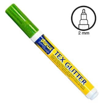 Darwi - Feutre peinture pour tissu Vert clair pailleté