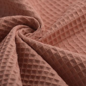 Tissu nid d'abeille Maya marsala