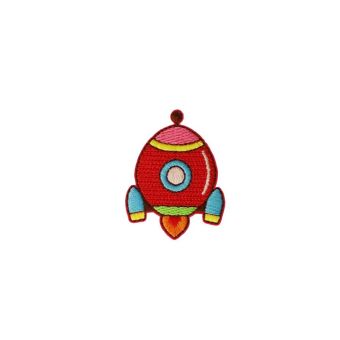 Ecusson thermocollant petits motifs rigolos 4cm x 5cm fusée