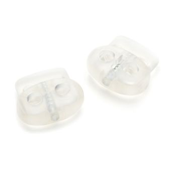 Arrêt cordon 2 trous plastique transparent