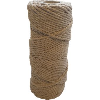 Pelote corde macramé coton torsadée marron 250g 3mmx60m