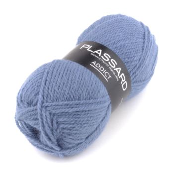 Pelote de fil à tricoter Addict bleu - Plassard