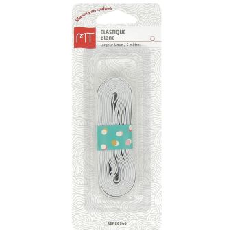 Élastique plat 6mm - Blanc