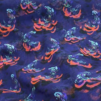 Tissu Liberty soie crêpe bleu marine