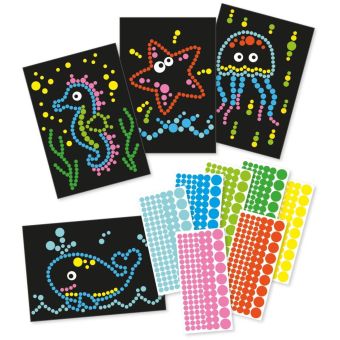 Jeu de gommettes pour enfant Animaux Marins 4 pièces