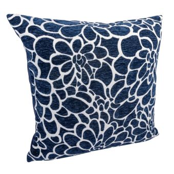 Housse de coussin fleurs bleue 40x40
