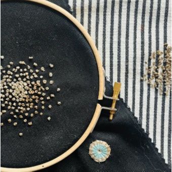 Kit broderie réparation - SOS petit trou reflet cuivre - Green Bobine