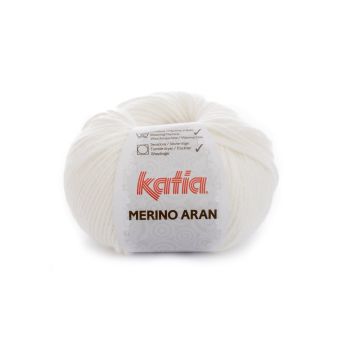 Pelote de fil à tricoter Merino Aran écru - Katia