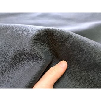 Demi-peau de cuir de vache grainé - Noir mat - B