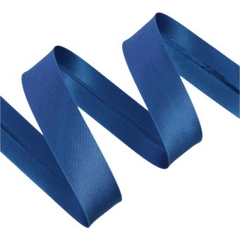 Biais satin polyester 20mm(10+10) bleu vif